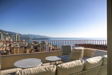 Within Jardin Exotique area, magnificient Penthouse of approx. 430 sqm in total offering panoramic sea view and over Monaco. Fully renovated with only high-end finishes with pool. Penthouse currently in major renovation offering with high-end finishe...