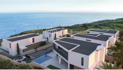 3+1 bedroom villa, in advanced construction phase, with 422 sqm of gross private area, elevator, private pool, garage, and garden, on a 474 sqm plot within a private condominium very close to the sea, with privileged views over the Atlantic Ocean, be...