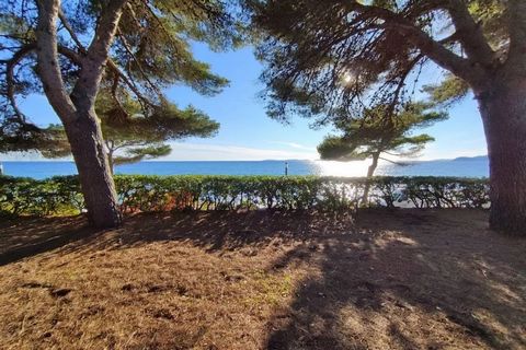 Waterfront building plot of approximately 1800 m2 with direct access to the beach & sea view. Planning permission validated for the construction of a contemporary villa with swimming pool and garage. Total built area of 465m2, plot size of 1778m2. Un...