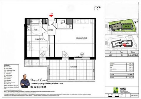 Je vous propose un appartement T2 attique avec une superficie de 53,79 m2 à saint martin d'hères au 3éme étage pour 259 000 euros comprenant une grande terrasse de 23,51 m2 une chambre de 13,01 m2 une entrée de 4 m2 SDB 4,82 m2 (baignoire )un séjour/...