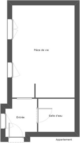 Appartement T1 de 27,80 m² Rue Bressigny