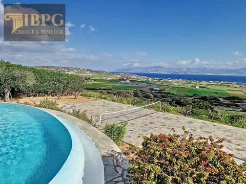 In one of the most beautiful areas of the Cyclades, this impressive Cycladic villa is discovered, lush green on the northern side of the island. A few minutes' drive from the sandy beach of Tsoukalia, close to picturesque Naoussa, this luxury 4 bedro...