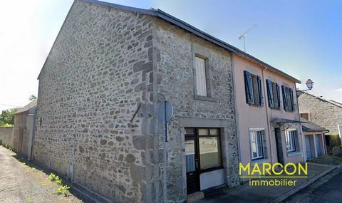 MARCON IMMOBILIER - Ref 88221 - CREUSE EN LIMOUSIN - SAINT GEORGES LA POUGE AREA A beautiful semi-detached stone house in the town center comprising a ground floor of: a beautiful dining room opening onto living room and open kitchen with direct acce...
