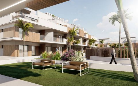 Bungalows in Pilar de la Horadada, Costa Blanca The new residential will have 3 blocks, two types of BUNGALOWS ground and upper floor and a block of apartments. The common areas of the residential will be made up of large garden areas, a modern swimm...