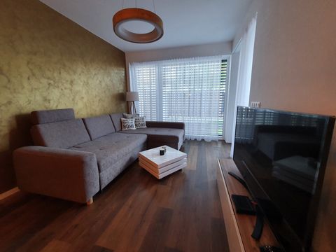 We offer for short-term rental a beautiful 2-bedroom apartment in a one-year old building complex (Slnečnice Viladomy, Petržalka). The apartment is located on the ground floor and it includes a small garden (60m2). The apartment consists of two bedro...
