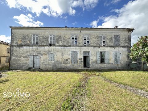 REF. 34496: 254 400 euros HAI, LA BROUSSE (17), 12 kms from St Jean d'Angély with all shops, great potential for various projects, authentic wine property of the nineteenth century to restore composed of: a Charentaise house, 3 buildings and various ...