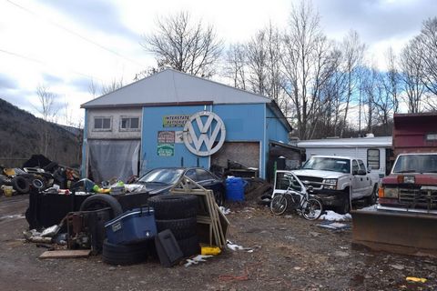 This 10.9 acre commercial property is currently permitted for auto sales, auto repair and auto disassembly (junk yard). This profitable business has been operating for years elsware before movng to this location. The quarry pictures are from the next...