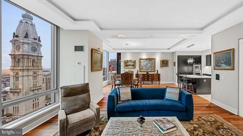 Welcome to the Ritz Carlton Residences Philadelphia. Experience unobstructed views of City Hall, the Delaware River and western skyline from every window with unparalleled luxury living in this magnificent custom 3-bed, 4.5-bath condominium. The cust...