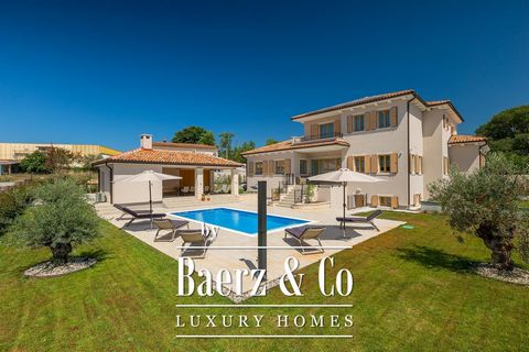 On the west coast of Istria, near the beautiful town of Rovinj, is this exclusive villa built in the Mediterranean style with a swimming pool and a spacious yard. East-south-west orientations. The villa has a net usable area of 438 m2 (basement of fl...