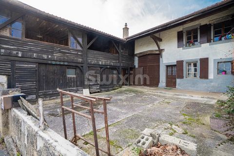 Ref. 816SR: Divonne-les-Bains, Vesenex sector, close to the Crassier customs office, you will be charmed by this old farmhouse to renovate of 270m2 built on 3 levels on a plot of 400m2. It has a kitchen, living room, dining room, bedrooms, technical ...