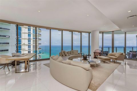 One of a kind Oceanfront Corner Residence with Two Primary Suites, Two Water-Facing Terraces, Water Views from nearly every room, including an Ocean-Facing Kitchen, and a Private Elevator Landing. Beach and Ocean Views up the coast as far as the eye ...