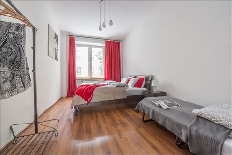 A luxurious apartment for six at Sandomierska Street in Mokotów district, convenient connection with the city center by trams at Rakowiecka stop. The apartment is on the first floor, consisting of a bedroom, kitchen, living room, bathroom and balcony...