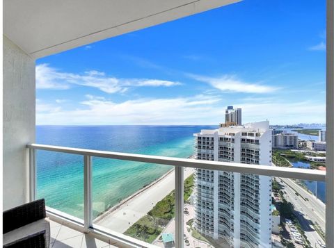 Beautiful 2 bedroom 2 bathroom unit with endless ocean views from all rooms at the highly sought after oceanfront La Perla Residences in Sunny Isles Beach. Situated on the 33rd floor of the building with two separate terraces and walk-in closets, thi...