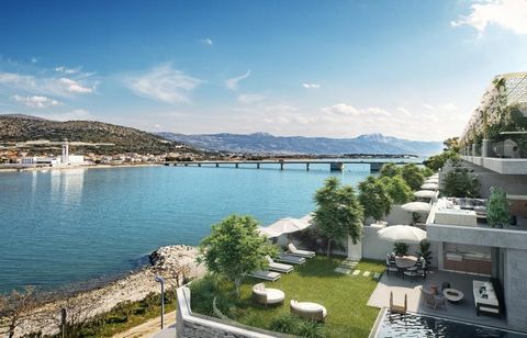 In Trogir, a luxury villa is for sale in a row of a total of seven villas equipped according to world standards. The villas are located in the first row to the sea, with a view of the old town of Trogir (located on Ciovo). Designed according to the h...