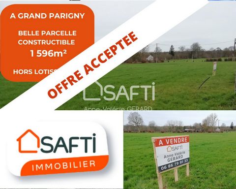 A GrandParigny, en campagne, beau terrain constructible de 1 596m², desservi avec l'ensemble des réseaux (eau potable, électricité, tout à l'égoût, fibre) Certificat d'urbanisme OK. La localité de GrandParigny représente l'équilibre parfait entre tra...