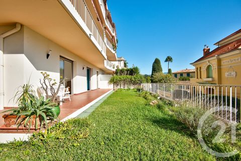 NICE PARC IMPERIAL: 65.03 m² 3-room apartment on the second floor of a secure residence, with 148m² garden offering unobstructed views. This quietly located apartment comprises a living room with adjoining kitchen that can easily be configured as a l...