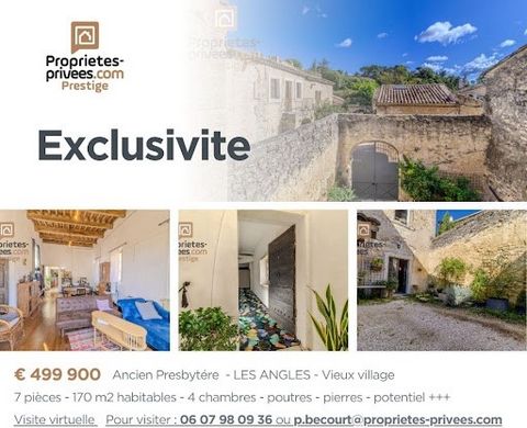 Discover an exceptional residence in the old village of Les Angles (30133)! It is a rare and atypical property, which will seduce lovers of history and heritage! Former presbytery, this house on 2 levels combines authentic charm and modern comfort. W...