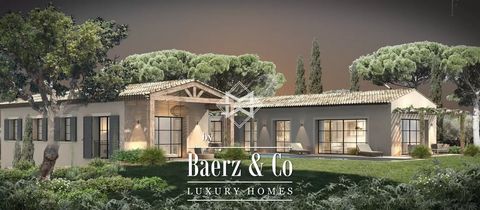 Close to the village center and the beaches of Saint-Tropez, within a private estate, lies a superb construction project. This flat plot of 1,138 m² comes with an approved building permit for a stylish two-level villa, offering a total area of 308 m²...