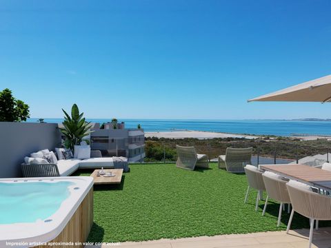 NEW PROMOTION OF APARTMENTS IN SANTA POLA, 100M FROM THE BEACH, DUPLEX PENTHOUSES WITH PANORAMIC SEA VIEWS FOR SALE THE FIRST AND SECOND PHASE, DELIVERY BY THE END OF 2024 West or South Orientation Promotion of homes in Urbanization with large pool, ...