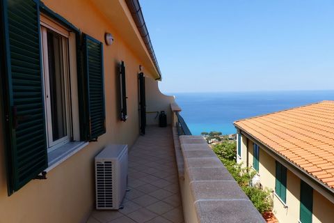 Ubicado en una colina entre Parghelia y Tropea en Italia, este apartamento de vacaciones con 2 dormitorios puede alojar una familia de 4. Cuenta con una piscina para relajarse y las tumbonas al salón. Ofrece impresionantes vistas sobre el mar Tirreno...