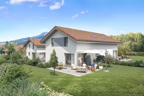 We offer for sale 4 villas in VEFA of the new program Les Villas Floréal located in the town of Marcellaz. Close to Geneva, La Roche sur Foron and Annemasse. Two detached villas type T5 of 124 m2 and two semi-detached villas type T4 of 100 m2 all wit...