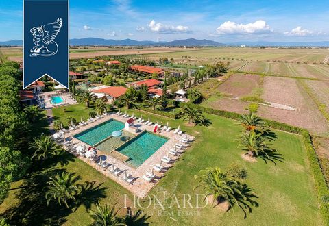 This prestigious luxury resort is for sale in a leafy hilly area of the province of Grosseto, in a wonderful position a few kilometers from the sea. Built in 2002, this is a truly unique complex, measuring about 3,000 sqm and composed of seven buildi...