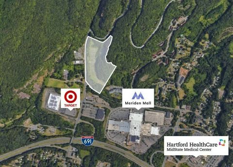 Coldwell Banker Commercial Realty presents for sale 525 Kensington Avenue, located in Meriden, Connecticut. This 23-acre development site is located at a signalized corner directly across from the Meriden Mall. An adjacent 9.61-acre parcel is also pa...