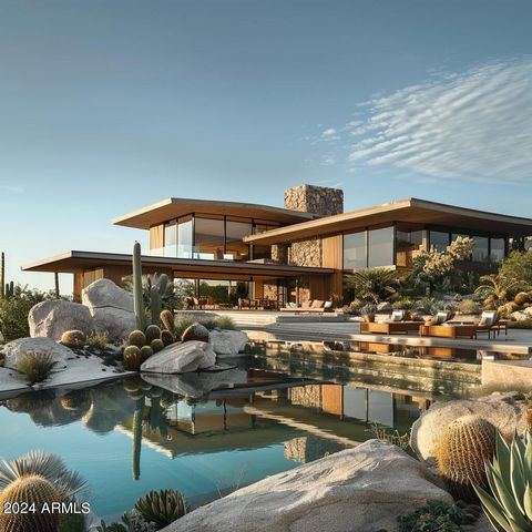 Views astound at this sharp desert contemporary from Temac Development and Candelaria Design Associates. Situated on 5 acres of pristine high desert, this modern estate boasts some of the best views in the area with privacy and seclusion. Breathtakin...