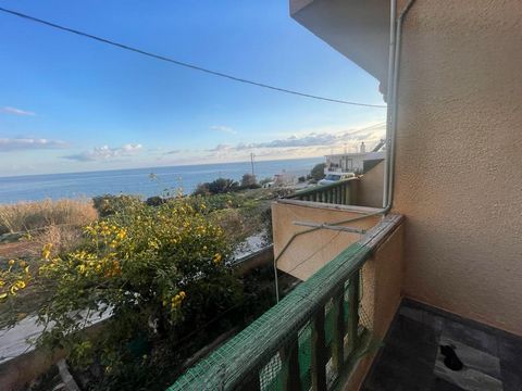 Makry Gialos, South East Crete: Apartment just 100meters from the sea enjoying sea views. The apartment is 45m2 and consists of a bedroom, a bathroom and an open plan living area with kitchen. All services are connected. It has A/C, solar panel and s...