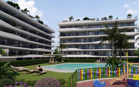 Apartments for sale in Santa Pola, Costa Blanca Modern gated residential complex consisting of 2 and 3 bedroom flats with 2 complete bathrooms. The complex is made up of 3 blocks of flats with large landscaped communal areas that include a swimming p...