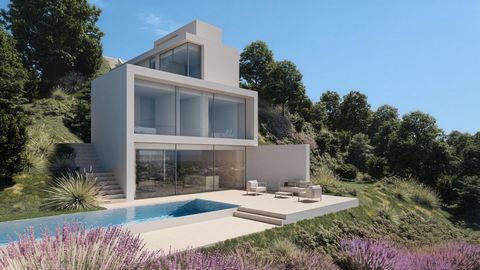 MODERNE DESIGN VILLA MET PANORAMISCH ZEEZICHT TE KOOP Deze moderne designvilla is zuidoostelijk georiënteerd met een onbelemmerd geweldig uitzicht op zee van Moraira tot de Peñon de Ifach de beroemde rots van de Costa Blanca in Calpe Het project is p...