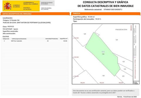 Spectacular rustic land of 69.308 m² for sale, located between Santa Inés and Sant Mateu, in the heart of the most authentic Ibiza. Ideal for those looking for a natural and peaceful environment with the possibility of revitalising the agricultural t...