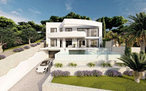 Luxury villa in the Sierra de Altea, Costa Blanca New construction housing project, located in the Sierra de Altea, featuring 4 bedrooms, 4 bathrooms, and a guest toilet, living-dining room, kitchen, private pool, solarium, and a 2-car garage. The pr...