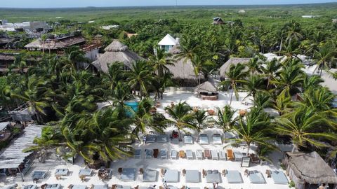 Nous sommes heureux de vous présenter une opportunité extraordinaire à Tulum. Cette propriété stratégiquement située a été méticuleusement développée et abrite un Beach Club qui se démarque comme un emblème du lieu. Cet espace comprend deux bars en b...