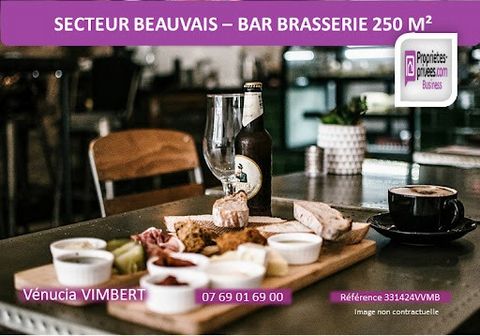 15 minutes from Beauvais, Vénucia VIMBERT offers a BUSINESS Bar Brasserie and Caterer of 250 m². Nice location on main axis very busy. This restaurant has 2 rooms with a capacity of 130 seats, 1 Bar license IV. Loyal clientele. Receptions seminars We...