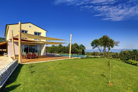 This property is a detached villa with a private swimming pool and is located in east Istria, 2 km from the sea! From this place you have a wonderful view of the endless green landscape and the Kvarner bay. You'll have a large enclosed garden of 1900...