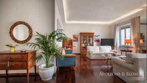 Exclusive penthouse apartment with a panoramic terrace for sale in Viale Parioli, Rome, Lazio. This enchanting apartment offers a unique living experience. It is on the top floor of a 5-level building, served by a lift, and provides breathtaking neig...