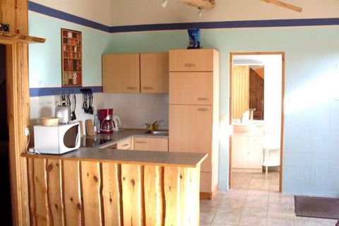 The holiday apartment has 75m² of living space, 2 bedrooms, a spacious living room with TV and DVD, eat-in kitchen and bathroom with shower and toilet. It has its own barbecue area and in the yard there is a swimming pond for swimming, a playhouse wi...