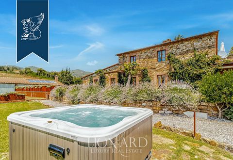 In Tuscany, in Montecatini Val Di Cecina, a villa with a pool, a football field and a farm is sold. House for 650 square meters consists of two levels, divided into two apartments. The first floor includes 3 bedrooms, an office, a living room with a ...