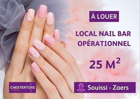 Located in Rabat. Fully equipped nail bar in a shopping center in Souissi, Route des Zaers. Take advantage of this exceptional opportunity with a key money price of 300,000 dh and a monthly rent of only 4000 dh. This modern and turnkey establishment ...