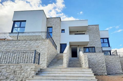 Lovran, new duplex apartment surface area 80,33 m2 for sale, with pool and landscaped garden, in an attractive location, 150 m from the sea. The apartment consists of ground floor with living room, kitchen, dining area, toilet, staircase, and the fir...