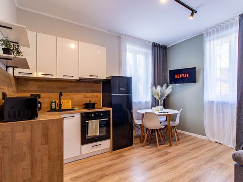 Welcome to our freshly renovated, modern studio in the heart of Sofia. Ideal for two, this brand new space features a comfortable bedroom, a stylish living room with a smart TV, and a fully-equipped kitchen with everything you need. Enjoy the conveni...
