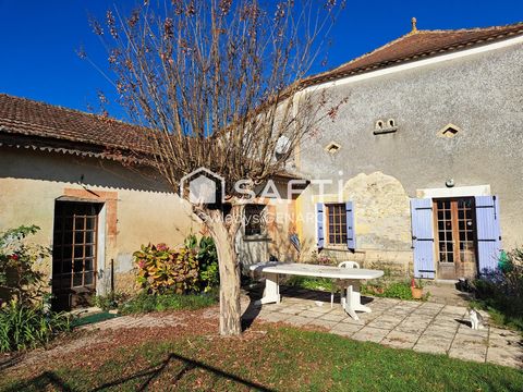 Located 5 minutes from the villages of Duras and Monségur, this charming house benefits from a peaceful location in the countryside. On its land of almost 1 hectare, facing south, you will find a building plot. The exterior amenities include a swimmi...