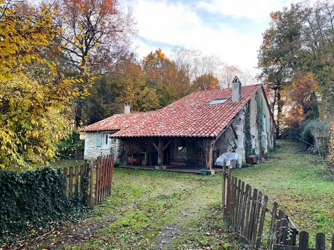 This charming stone cottage is situated in a quiet village, halfway between picturesque Aubeterre-sur-Dronne and vibrant Ribérac. You enter the property via the covered terrace, a lovely spot offering outside living year round. The updated kitchen/di...