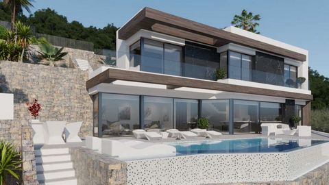 Grupo Tenza lance sa nouvelle construction de Villa de dernier design avec d’excellentes qualités et avec des vues incroyables sur la mer, Rock et la baie de Calpe. Le tout pour Domotics, Ascenseur, Design garden, piscine à débordement entouré de ter...