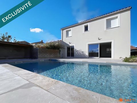 Maison contemporaine: 4 chambres, piscine, garage