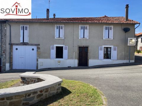REF. 34523 : 129 600 euros H.A.I, LA PERUSE (16), 4 kms from a village with all shops, semi-detached village house, for residential use, 165 m2 approx. usable, composed on the ground floor: entrance, fitted kitchen, living room, laundry room, toilet,...