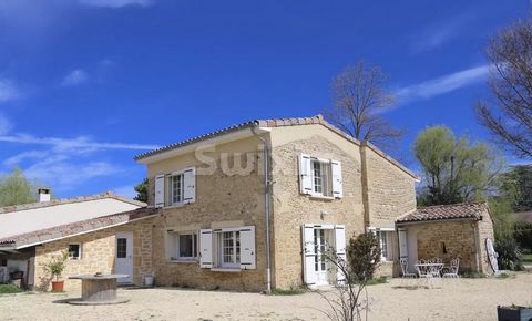 Ref 67907VL: In the countryside with a beautiful open view of the Ardèche, this large stone house has been completely renovated, very bright, offering great amenities on just over 200m2 of living space. On one level, you have a large dining kitchen, ...