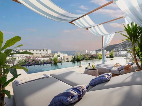 Residencial Santa Eulalia is a residential project of 57 homes with 1 or3 bedrooms, terraces, gym, children's playroom, storage rooms, parking spaces and swimming pool with chill out area on the rooftop of the building with sea views. FACADE SAN JOSÉ...