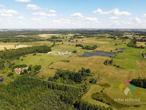 A picturesquely located plot with a view of the surrounding meadows, fields and a forest stretching to the horizon. It is located on the outskirts of the quiet Warmian village of Derc in the municipality of Jeziorany. An ideal place for a dream habit...